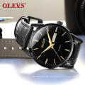 2020 OLEVS Watches OLEVS Watches for Men Fashion Sports Minimalist PU Leather  Wristwatch Business with Date Analog Quartz Watch